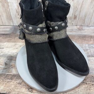 Blowfish Malibu Rally Women’s Black Fabric Bootie Ankle Boots Size 7 M